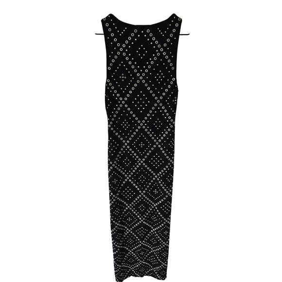 Rag & Bone Priscilla Studded Maxi Dress Black Silver Grommet Scoop Neck M NWT - Picture 7 of 8
